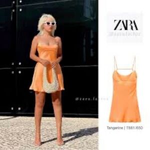 Viral blogger fave orange Zara dress NWT